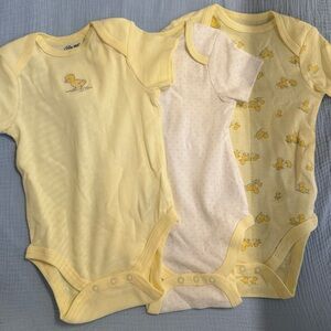 Little Me Yellow Duck Print Bodysuits Set